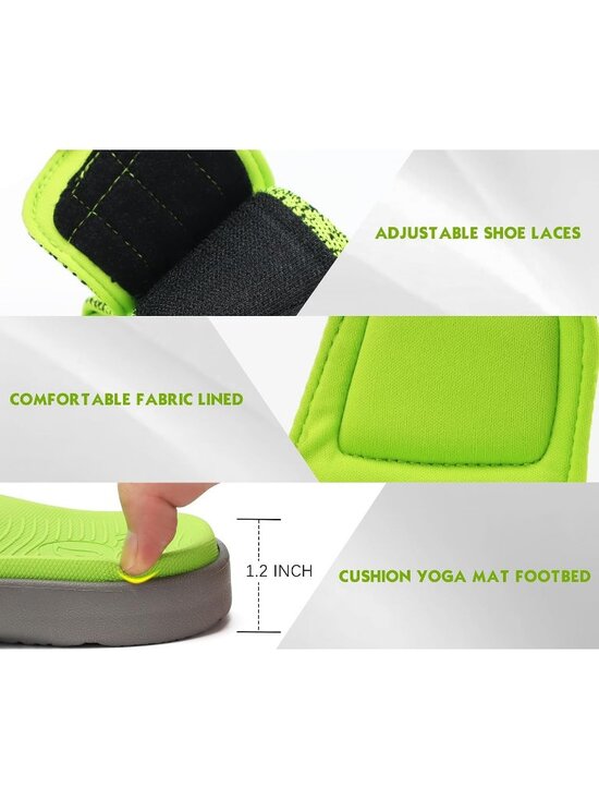 Men\'s Green Arch Support Sport Slides Open Toe Adjustable Orthotic Sandal Shoes